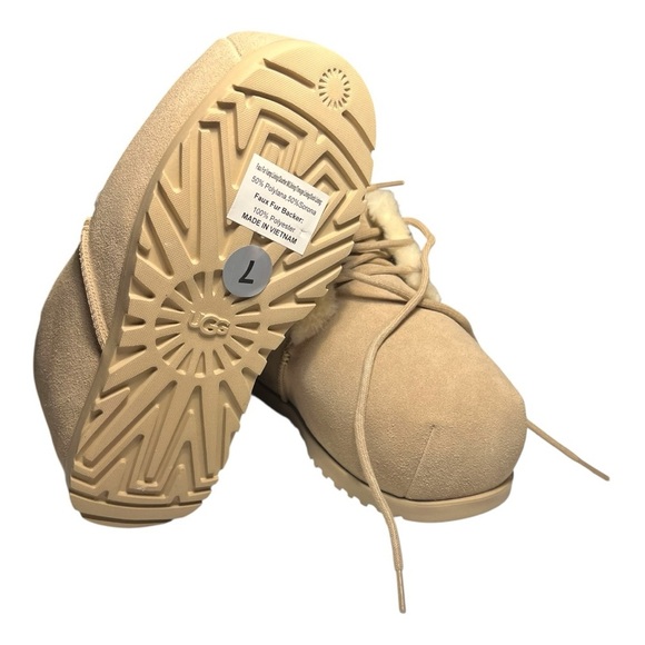 NWOB UGG Women’s Pumped Faux Fur Trim Slipper Bootie In Mustard Seed Size 7 - Picture 5 of 7